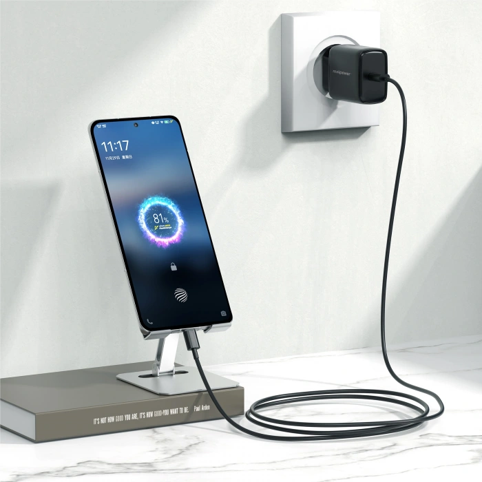 Realpower 25W PPS PD USB-C Hızlı Şarj Adaptörü Şarj Aleti Siyah TC25WBK
