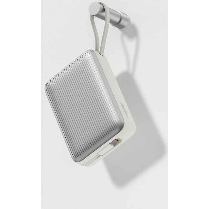 Realpower 20000mAh 22.5W Hızlı Şarj Powerbank Silver Dahili Kablolu Taşınabilir Şarj Cihazı LED Göstergeli PB20KSL