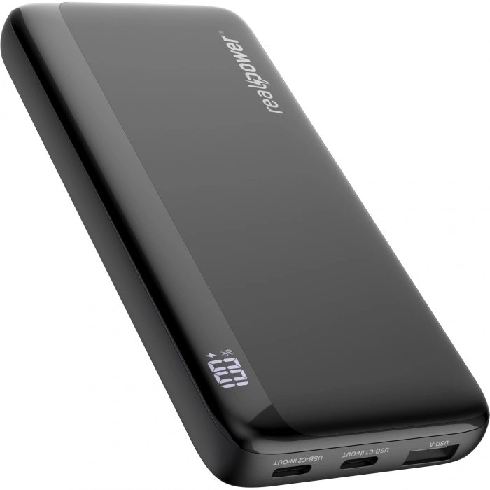 Realpower 10000mAh 20W Hızlı Şarj Powerbank Siyah Taşınabilir Şarj Cihazı LED Göstergeli PB10KBK