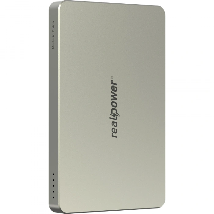 Realpower 5000mAh R Mag Air MagSafe 20W Hızlı Manyetik Kablosuz Powerbank Natürel Titanyum MP-5KNT