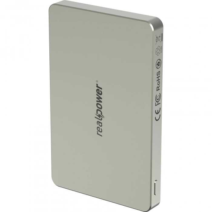 Realpower 5000mAh R Mag Air MagSafe 20W Hızlı Manyetik Kablosuz Powerbank Natürel Titanyum MP-5KNT