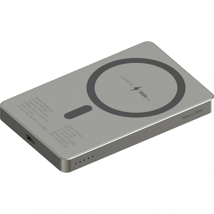 Realpower 5000mAh R Mag Air MagSafe 20W Hızlı Manyetik Kablosuz Powerbank Natürel Titanyum MP-5KNT