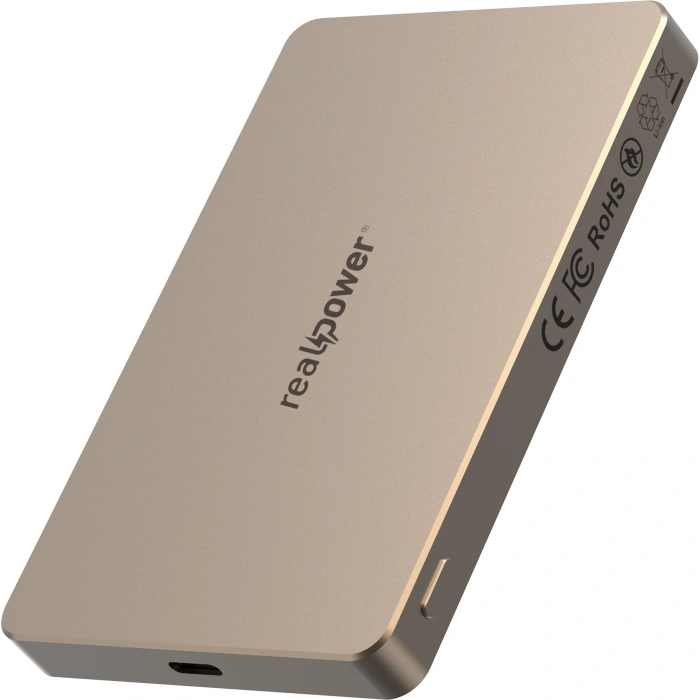 Realpower 5000mAh R Mag Air MagSafe 20W Hızlı Manyetik Kablosuz Powerbank Çöl Titanyum MP-5KDT