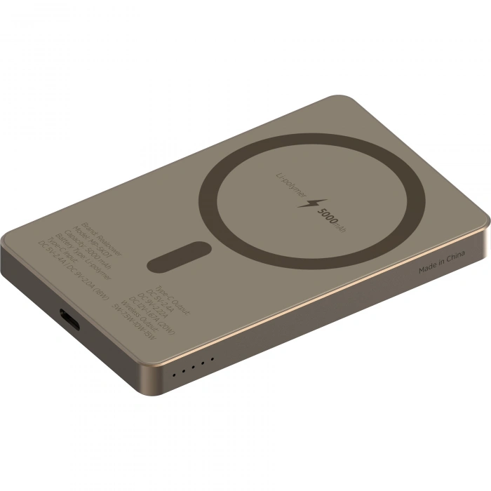 Realpower 5000mAh R Mag Air MagSafe 20W Hızlı Manyetik Kablosuz Powerbank Çöl Titanyum MP-5KDT