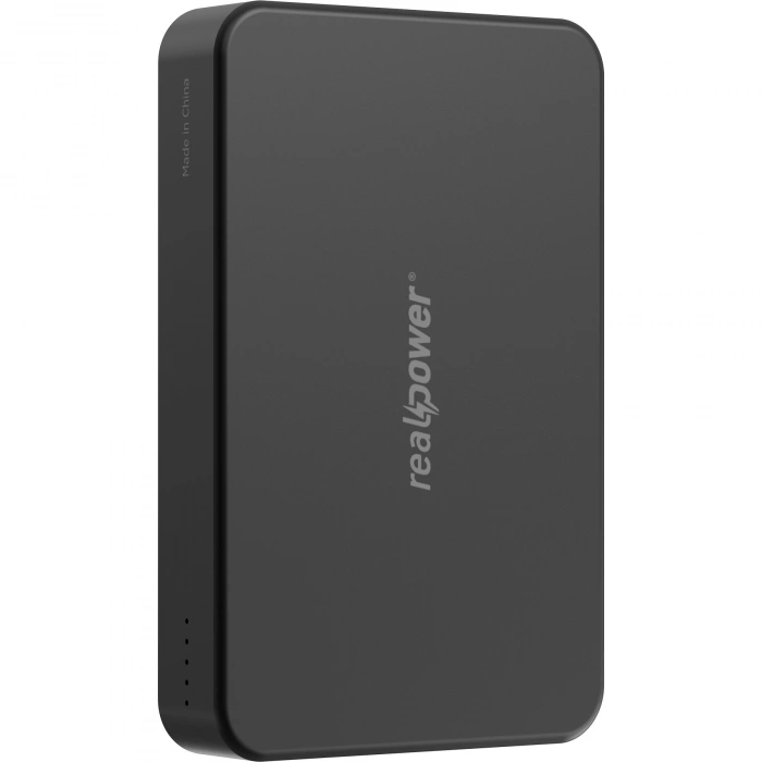 Realpower 10000mAh R Mag Air Pro MagSafe 20W Hızlı Manyetik Kablosuz Powerbank Siyah Titanyum MP-10KBT