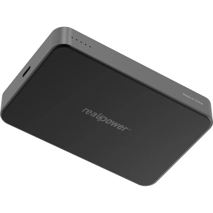Realpower 10000mAh R Mag Air Pro MagSafe 20W Hızlı Manyetik Kablosuz Powerbank Siyah Titanyum MP-10KBT