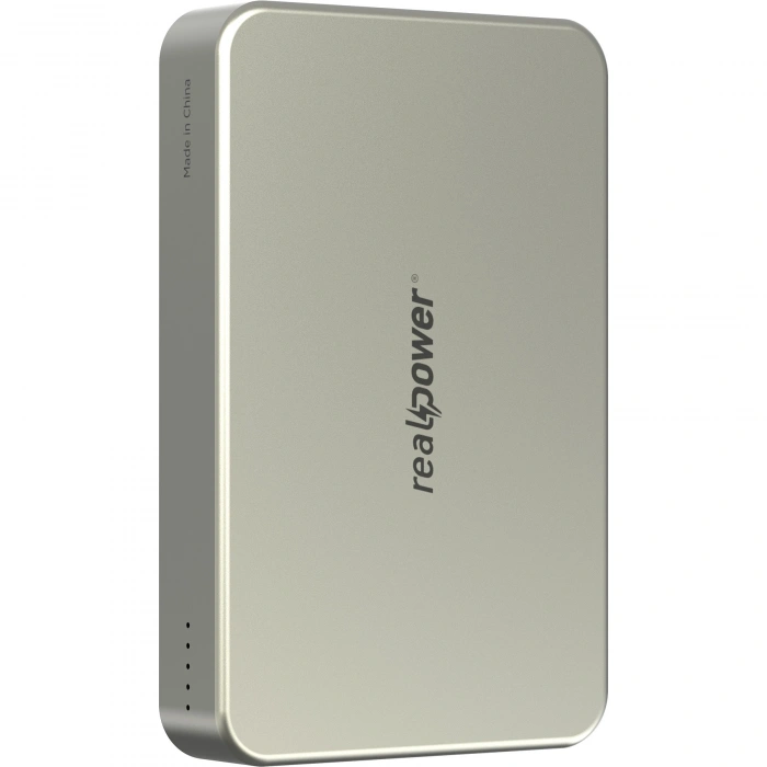 Realpower 10000mAh R Mag Air Pro MagSafe 20W Hızlı Manyetik Kablosuz Powerbank Natürel Titanyum MP-10KNT