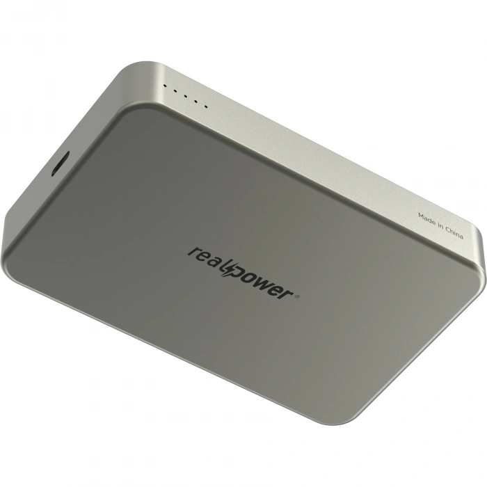 Realpower 10000mAh R Mag Air Pro MagSafe 20W Hızlı Manyetik Kablosuz Powerbank Natürel Titanyum MP-10KNT