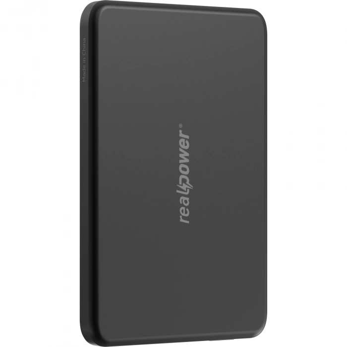 Realpower 5000mAh R Mag Slim MagSafe 20W Hızlı Manyetik Kablosuz Powerbank Siyah Titanyum MP-5KBT2