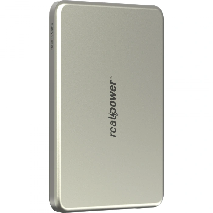 Realpower 5000mAh R Mag Slim MagSafe 20W Hızlı Manyetik Kablosuz Powerbank Natürel Titanyum MP-5KNT2
