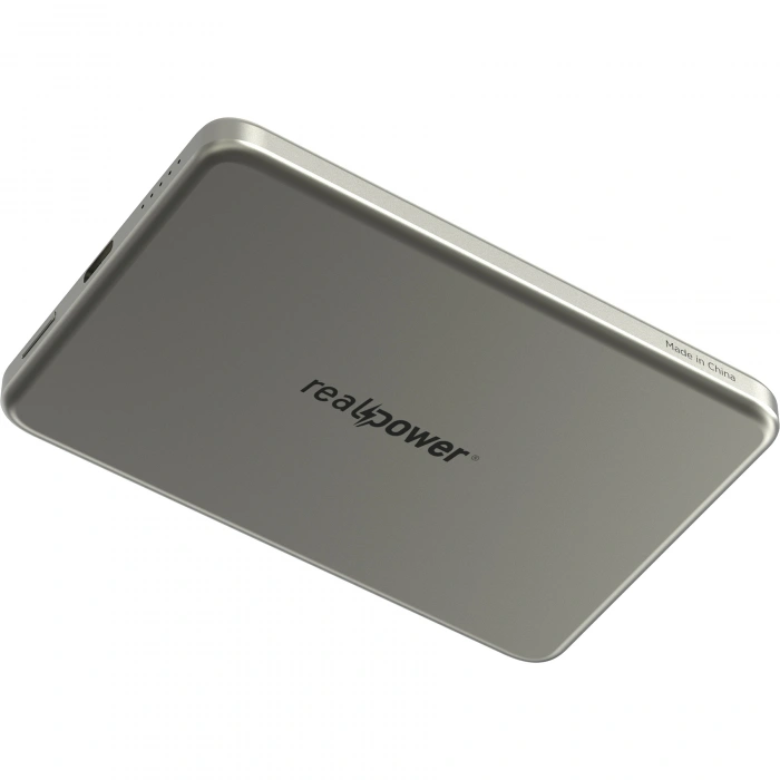 Realpower 5000mAh R Mag Slim MagSafe 20W Hızlı Manyetik Kablosuz Powerbank Natürel Titanyum MP-5KNT2
