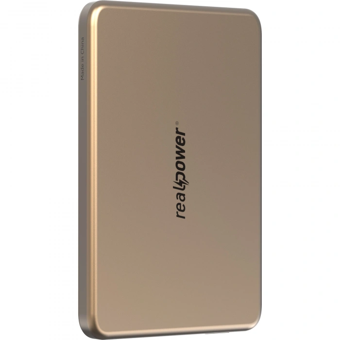 Realpower 5000mAh R Mag Slim MagSafe 20W Hızlı Manyetik Kablosuz Powerbank Çöl Titanyum MP-5KDT2