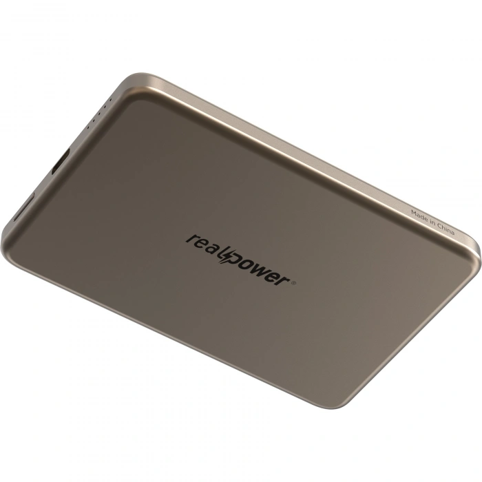 Realpower 5000mAh R Mag Slim MagSafe 20W Hızlı Manyetik Kablosuz Powerbank Çöl Titanyum MP-5KDT2