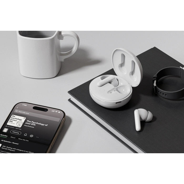 Realpower RealBuds Core Neo Bluetooth Kulak İçi Kulaklık ANC Gürültü Önleyici Dokunmatik Kontrol HD Mikrofonlu Type-C Hızlı Şarjlı Beyaz EP-ANC09WH