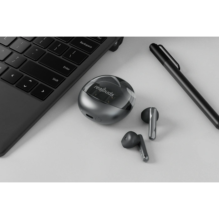 Realpower RealBuds Folia Bluetooth Kulak İçi Kulaklık ENC Dokunmatik Kontrol HD Mikrofonlu Type-C Hızlı Şarjlı Siyah EP-ENC32BK