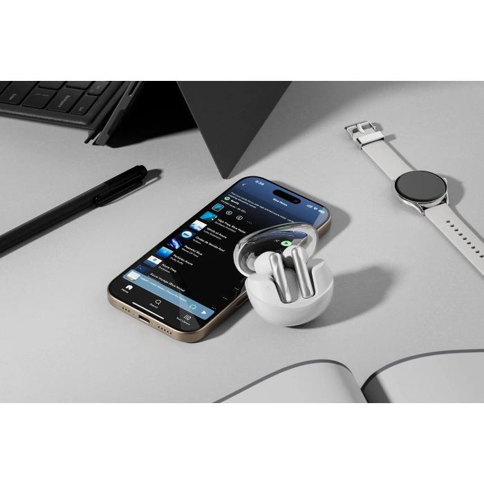 Realpower RealBuds Folia Bluetooth Kulak İçi Kulaklık ENC Dokunmatik Kontrol HD Mikrofonlu Type-C Hızlı Şarjlı Beyaz EP-ENC32WH