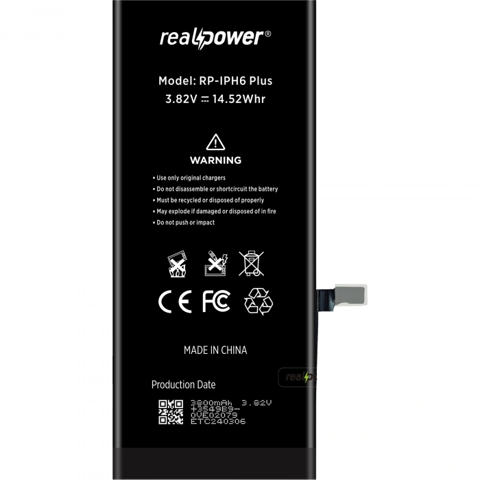RealPower Apple Uyumlu iPhone 6 Plus Batarya 3800mAh Yüksek Kapasiteli Güçlendirilmiş Pil