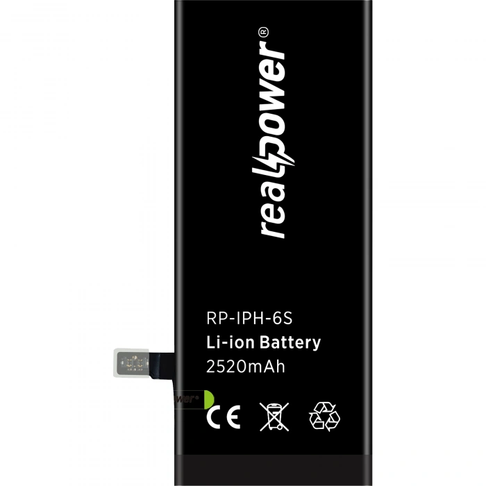 RealPower Apple Uyumlu iPhone 6s Batarya 2520mAh Yüksek Kapasiteli Güçlendirilmiş Pil