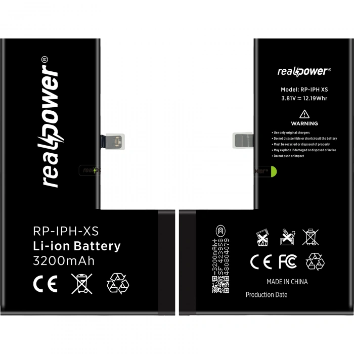 RealPower Apple Uyumlu iPhone Xs Batarya 3200mAh Yüksek Kapasiteli Güçlendirilmiş Pil