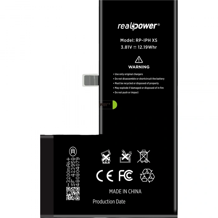 RealPower Apple Uyumlu iPhone Xs Batarya 3200mAh Yüksek Kapasiteli Güçlendirilmiş Pil