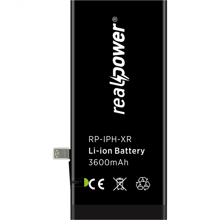 RealPower Apple Uyumlu iPhone XR Batarya 3600mAh Yüksek Kapasiteli Güçlendirilmiş Pil