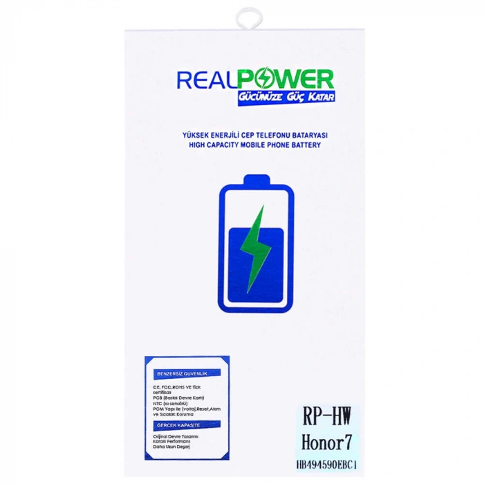 RealPower Huawei Uyumlu Honor 7 Batarya 3200mAh Li-Polymer Uzun Ömürlü Pil