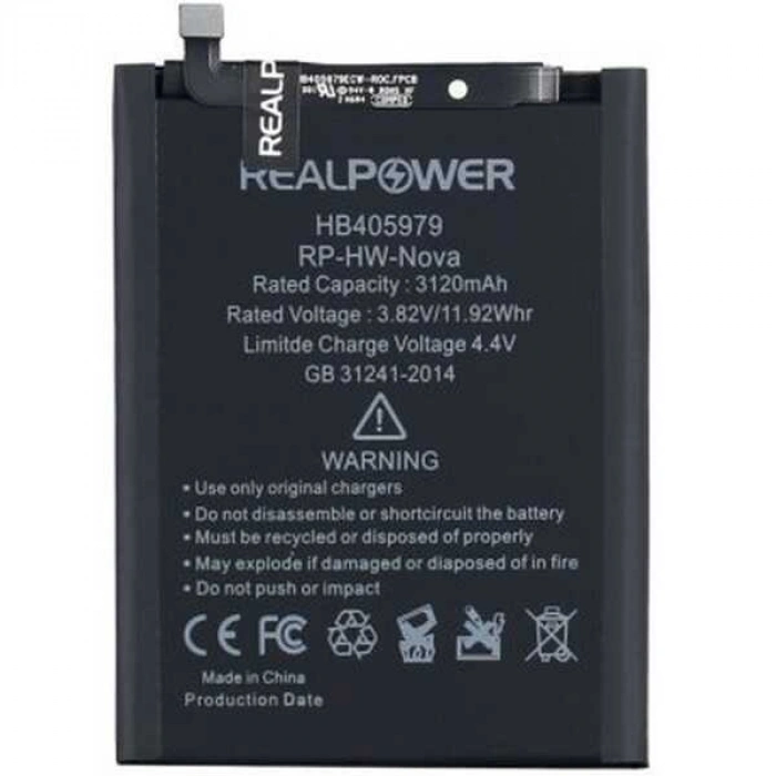RealPower Huawei Uyumlu Nova Batarya 3120mAh Li-Polymer Uzun Ömürlü Pil
