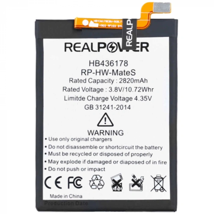 RealPower Huawei Uyumlu Mate S Batarya 2820mAh Li-Polymer Uzun Ömürlü Pil