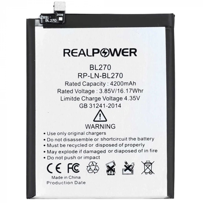 RealPower Lenovo Uyumlu K6 Note Batarya 4200mAh Li-Polymer Uzun Ömürlü Pil