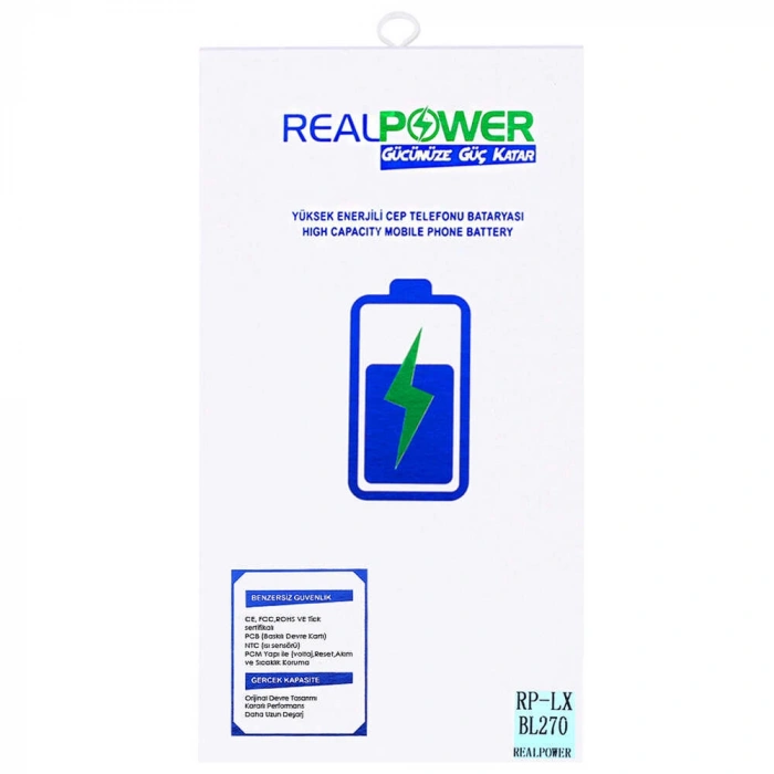 RealPower Lenovo Uyumlu K6 Note Batarya 4200mAh Li-Polymer Uzun Ömürlü Pil