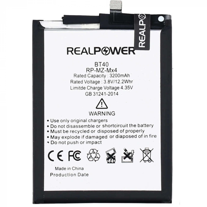 RealPower Meizu Uyumlu MX4 Batarya 3200mAh Li-Polymer Uzun Ömürlü Pil
