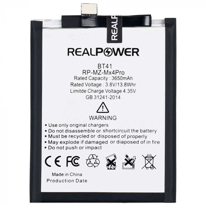 RealPower Meizu Uyumlu MX4 Pro Batarya 3650mAh Li-Polymer Uzun Ömürlü Pil
