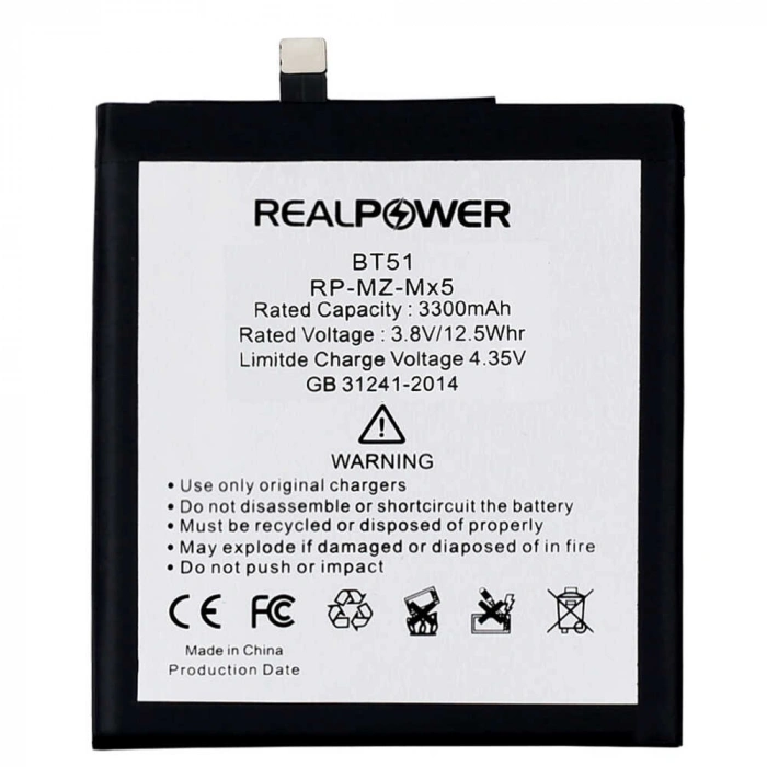RealPower Meizu Uyumlu MX5 Batarya 3300mAh Li-Polymer Uzun Ömürlü Pil