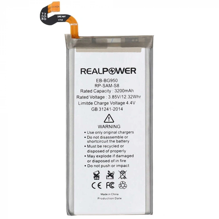 RealPower Samsung Uyumlu Galaxy S8 G950 Batarya 3200mAh Li-Polymer Uzun Ömürlü Pil