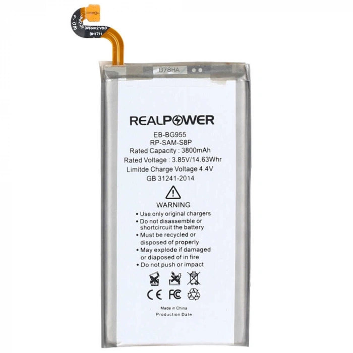 RealPower Samsung Uyumlu Galaxy S8 Plus G955 Batarya 3800mAh Li-Polymer Uzun Ömürlü Pil