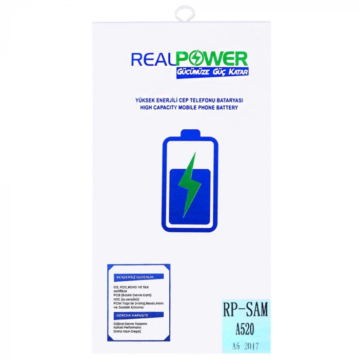 RealPower Samsung Uyumlu Galaxy A5 2017 A520 Batarya 3200mAh Li-Polymer Uzun Ömürlü Pil