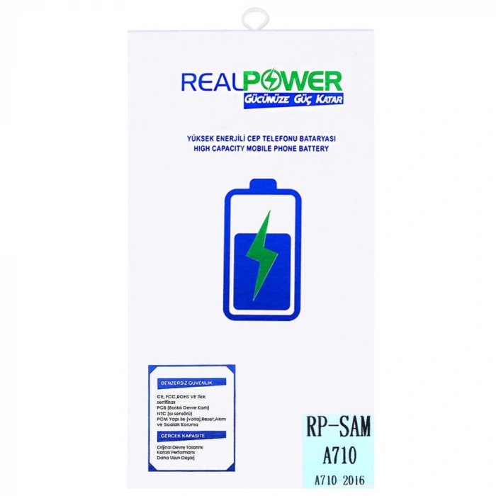 RealPower Samsung Uyumlu Galaxy A7 2016 A710 Batarya 3400mAh Li-Polymer Uzun Ömürlü Pil