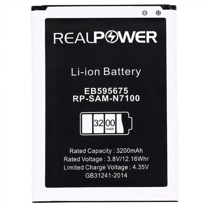 RealPower Samsung Uyumlu Galaxy Note 2 N7100 Batarya 3200mAh Li-Polymer Uzun Ömürlü Pil