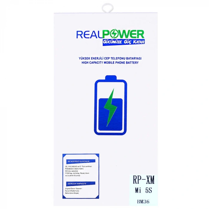 RealPower Xiaomi Uyumlu Mi 5s Batarya 3400mAh Li-Polymer Uzun Ömürlü Pil