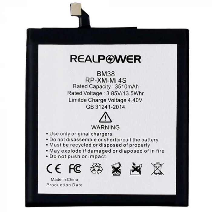 RealPower Xiaomi Uyumlu Mi 4s Batarya 3510mAh Li-Polymer Uzun Ömürlü Pil