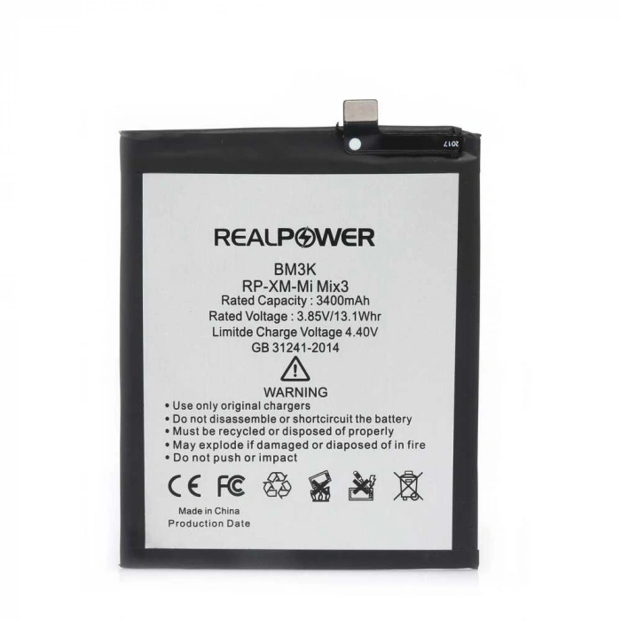 RealPower Xiaomi Uyumlu Mi Mix 3 Batarya 3400mAh Li-Polymer Uzun Ömürlü Pil