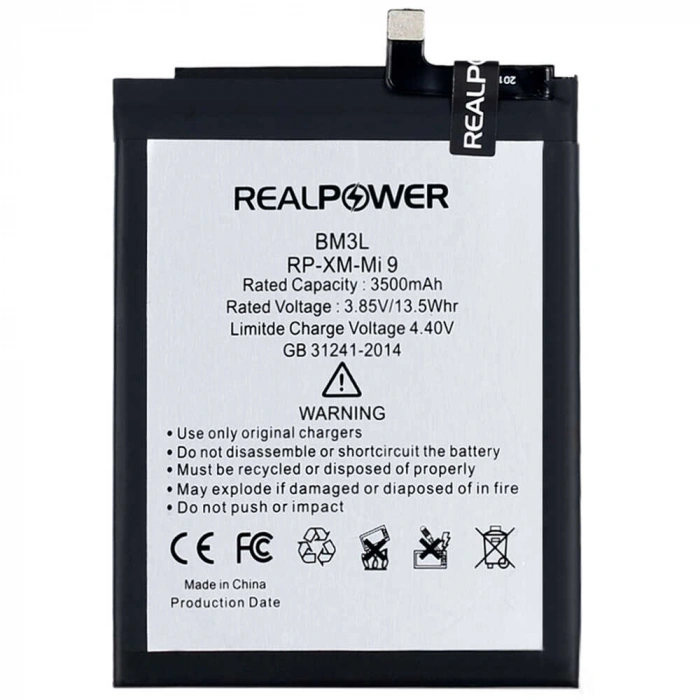 RealPower Xiaomi Uyumlu Mi 9 Batarya 3500mAh Li-Polymer Uzun Ömürlü Pil