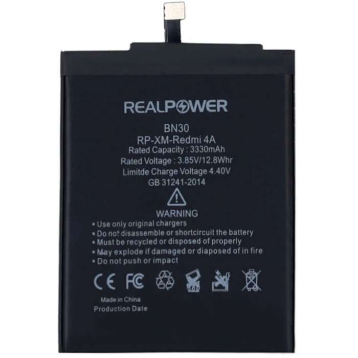 RealPower Xiaomi Uyumlu Redmi 4a Batarya 3330mAh Li-Polymer Uzun Ömürlü Pil