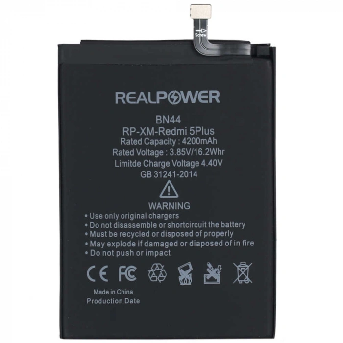 RealPower Xiaomi Uyumlu Redmi 5 Plus Batarya 4200mAh Li-Polymer Uzun Ömürlü Pil