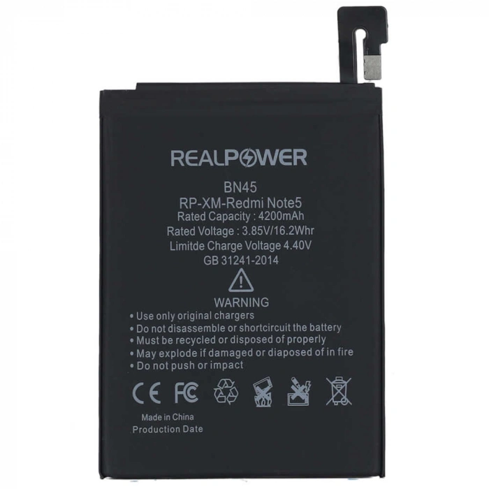 RealPower Xiaomi Uyumlu Redmi Note 5 Batarya 4020mAh Li-Polymer Uzun Ömürlü Pil