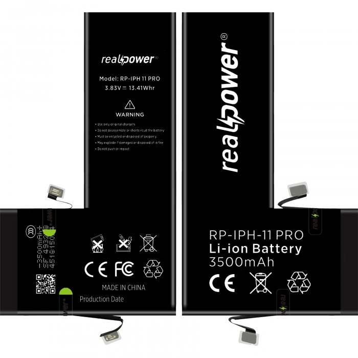 RealPower Apple Uyumlu iPhone 11 Pro Batarya 3500mAh Yüksek Kapasiteli Güçlendirilmiş Pil