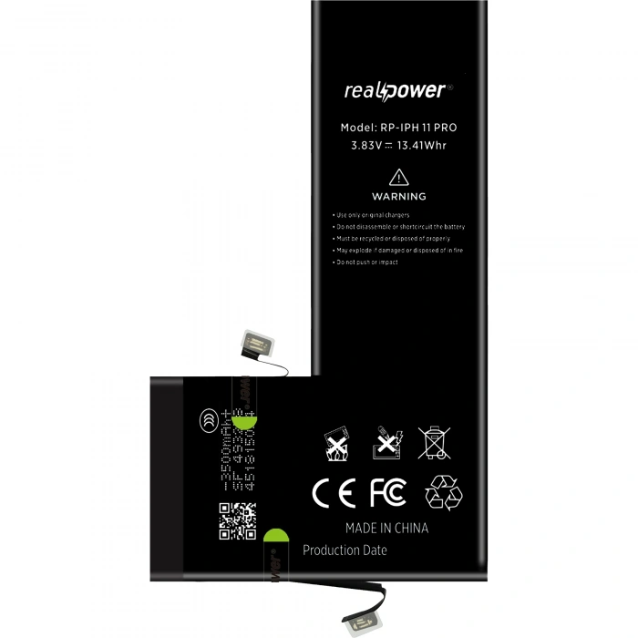 RealPower Apple Uyumlu iPhone 11 Pro Batarya 3500mAh Yüksek Kapasiteli Güçlendirilmiş Pil