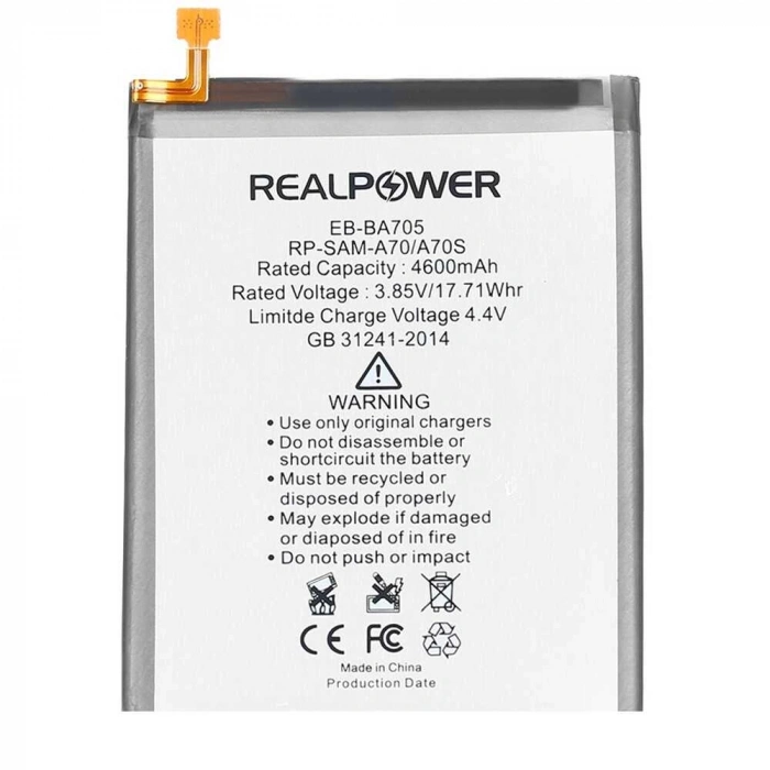 RealPower Samsung Uyumlu Galaxy A70s A707 Batarya 4600mAh Li-Polymer Uzun Ömürlü Pil