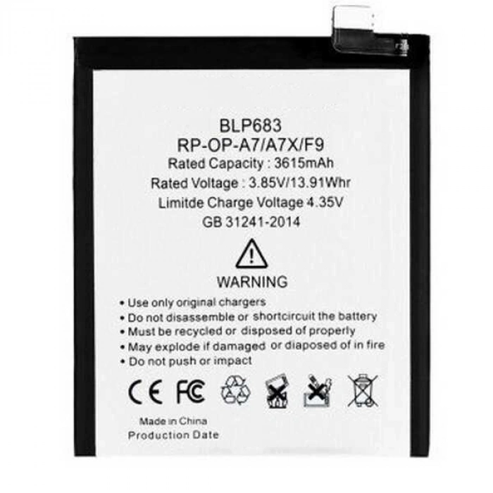 RealPower Oppo Uyumlu A7 Batarya 3615mAh Li-Polymer Uzun Ömürlü Pil