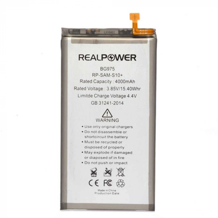 RealPower Samsung Uyumlu Galaxy S10 Plus G975 Batarya 4000mAh Li-Polymer Uzun Ömürlü Pil
